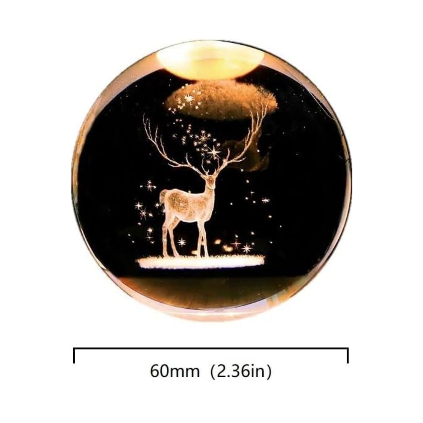 Lampara Esfera de Cristal de Ciervo 3D