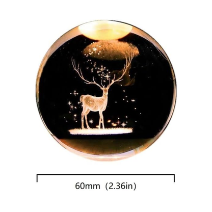 Lampara Esfera de Cristal de Ciervo 3D