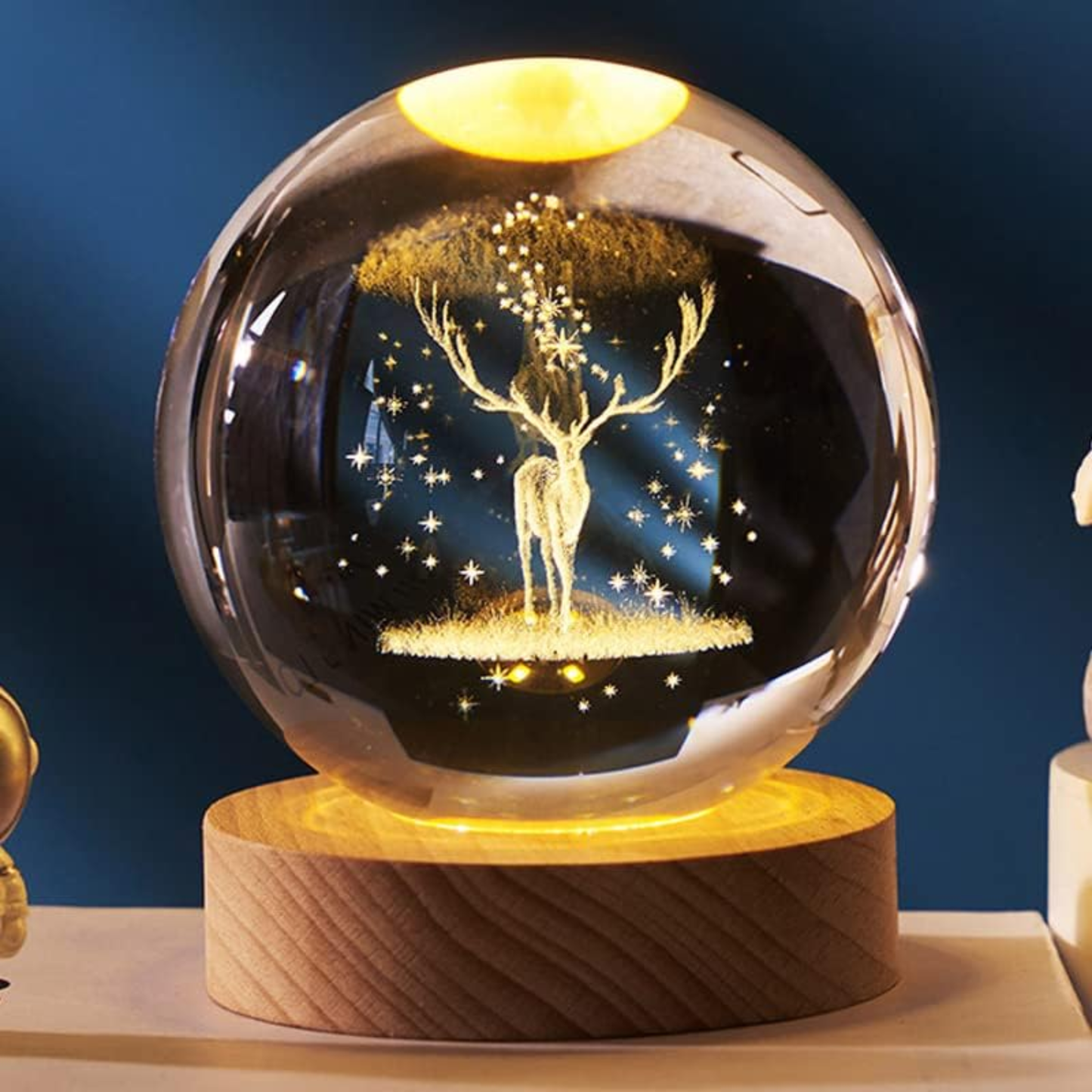 Lampara Esfera de Cristal de Ciervo 3D