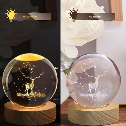 Lampara Esfera de Cristal de Ciervo 3D